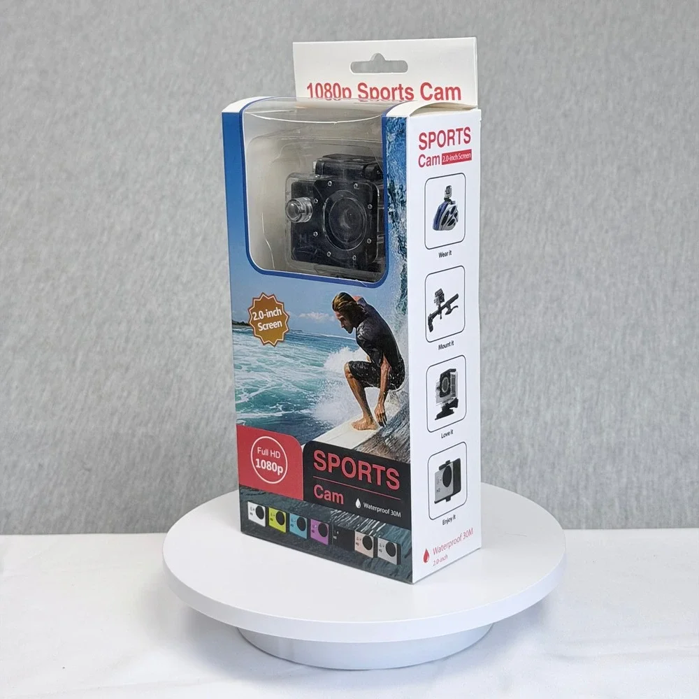 1080p Sports Cam Waterproof Action Camera 2.0 Inch Screen Black Full HD 977